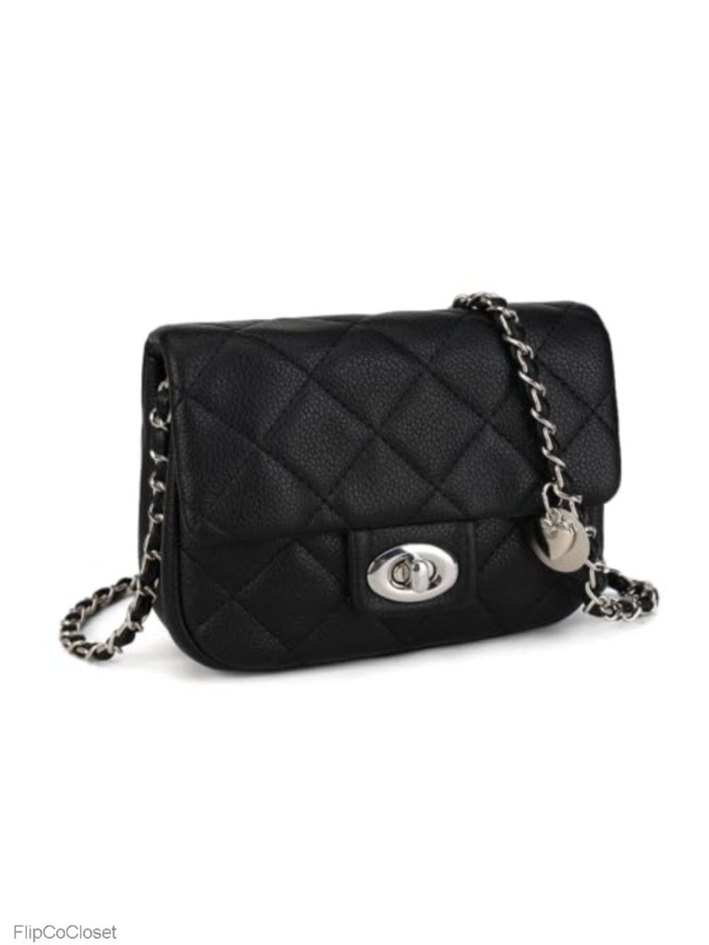 Quilted Vegan Leather Mini Crossbody Purse Chain Strap Shoulder Bag Women
